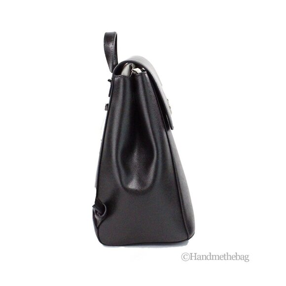 NEW Kate Spade Madison Black Leather Medium Flap Backpack Book School Purse main image 5